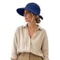 thumbnail image 4 of Shadoumai Straw Sun Hats for Women 2026 Summer Beach Wide Brim Bucket Hat Foldable UV Protection Floppy Fishing Cap Vacation, 4 of 5
