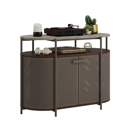 Sauder - Radial Tv Stand -Umber wood - Umber Wood