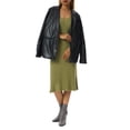 thumbnail image 5 of Gzhioc Women Faux Leather Blazers Solid Color Suit Jackets Office Formal Cardigan Vintage Streetwear ,S/M/L/XL, 5 of 9
