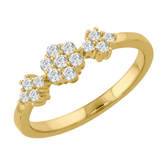1/3 Carat Diamond Floral Cluster Ring in 10K Yellow Gold (Ring Size 7)