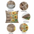 thumbnail image 6 of Sunflower Rustic Pillow Covers 18x18 Inch, Vintage Wooden Flowers Butterfly Linen Pillowcase with Invisible Zipper, Decorative Throw Pillow Covers Cushion Case for Couch Sofa Bed Living Room, 6 of 9