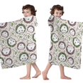 thumbnail image 4 of Cute Faces Pattern Hooded Bath Towel，60"x35" for Ages 3 To 12 Kids, Quick Dry Lightweight Soft Microfiber Hood Beach Towel Cover Up for Kids, 4 of 7