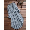 thumbnail image 2 of Luiryar Women's Plus Size Floral Shirt Dress Long Sleeve Single Breasted V-neck Loose Boyfriend Blouses Tops, 2 of 4