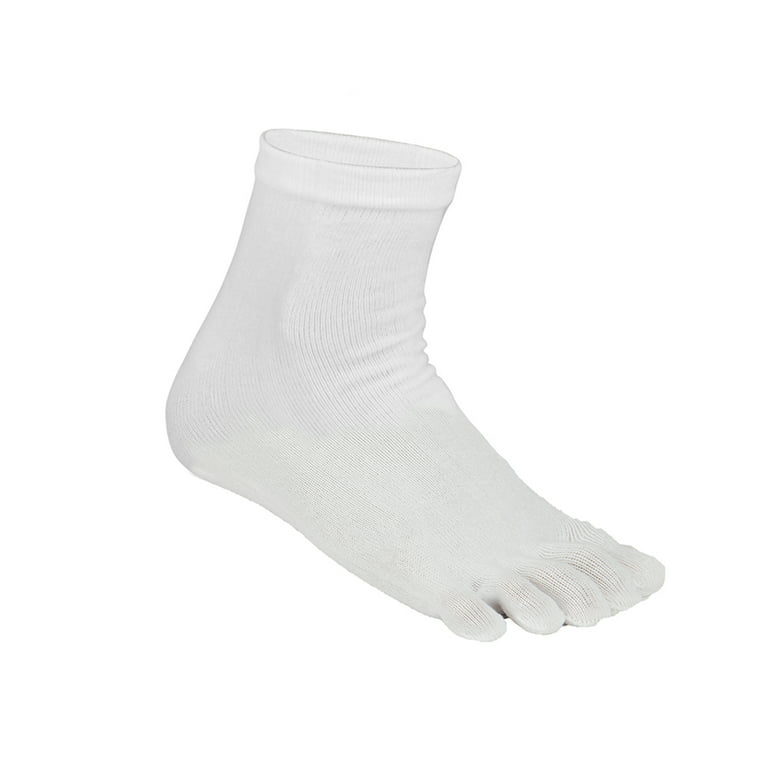 3 Pairs Finger Toe Socks for Women Men Workout Sock Cotton Non Slip Sports  Running Five Finger Toe Socks, White