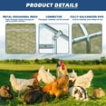 thumbnail image 3 of Large Metal Chicken Coop Walk-in Poultry Cage Hen Run House Duck House Rabbits Habitat Cage Spire Shaped Coop with Waterproof and Anti-Ultraviolet Cover for Outdoor Farm Use, 3 of 8
