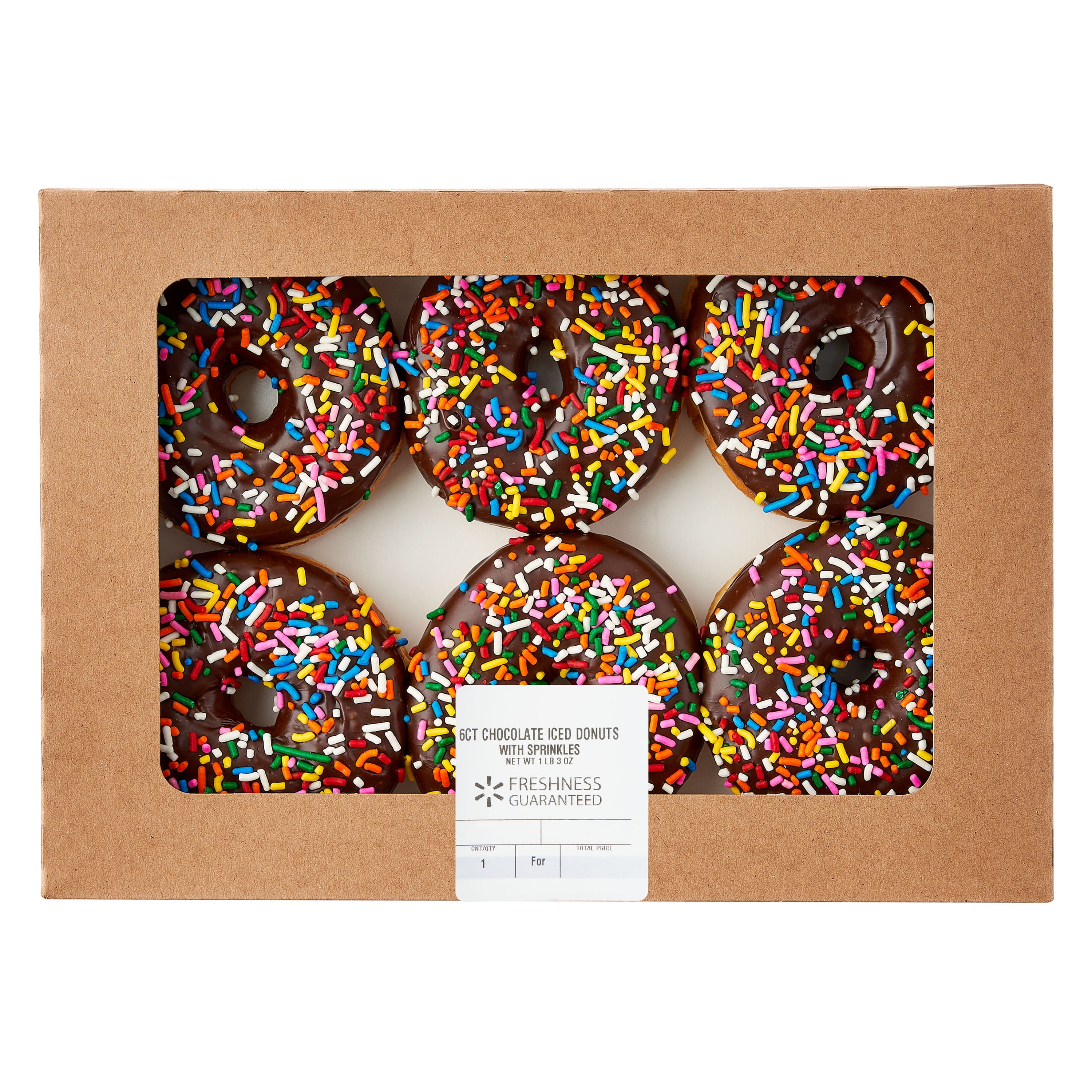 Freshness Guaranteed Chocolate Iced Donuts with Sprinkles, 1 lb 3 oz, 6 Count