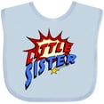 thumbnail image 3 of Inktastic Little Sister Superhero Girls Baby Bib, 3 of 4