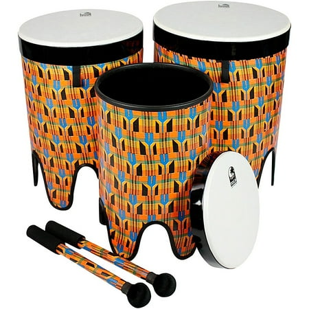 Toca Freestyle II Nesting Tom-Tom Drums With Mallets 12 in., 14 in., 16 in. Kente Cloth
