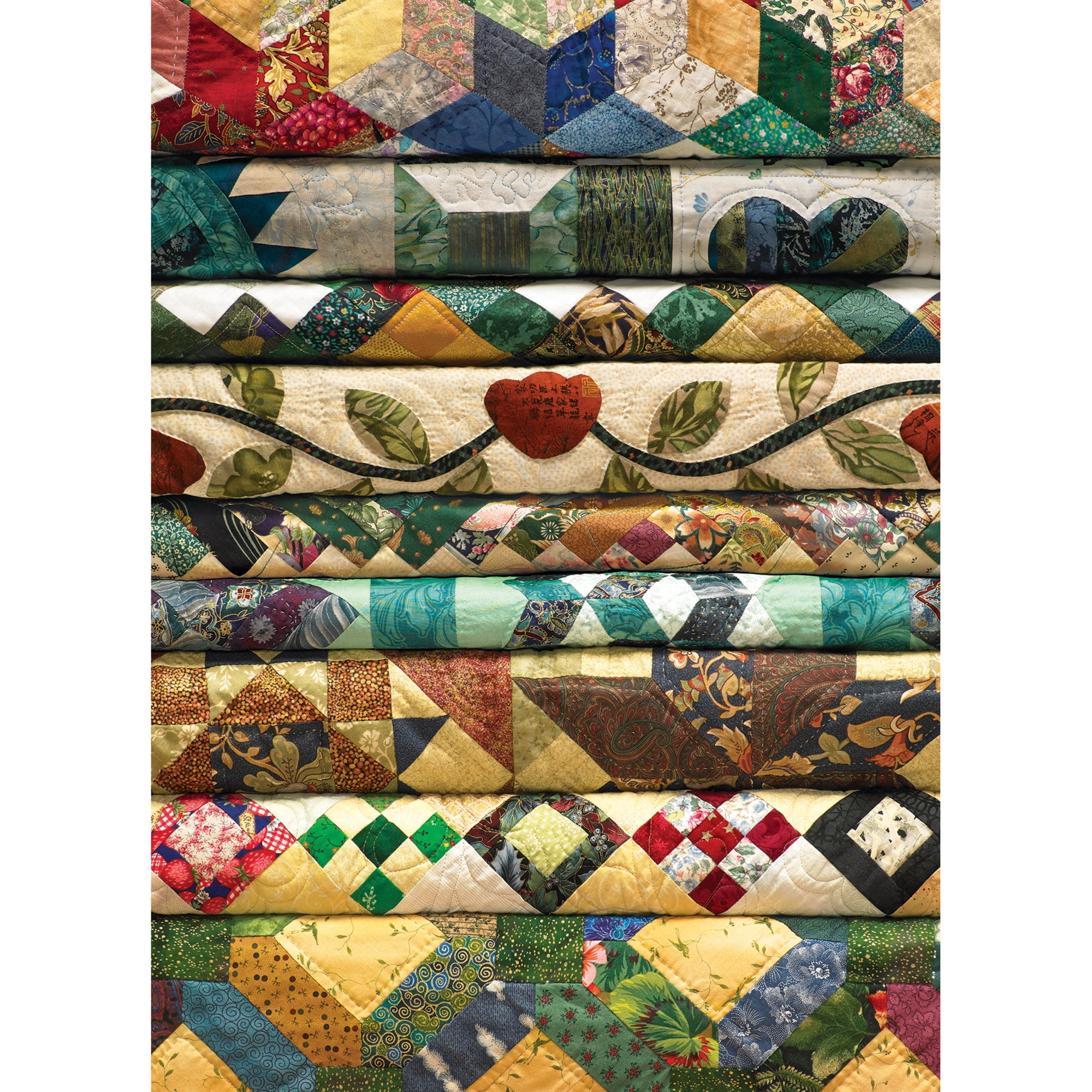Cobble Hill 1000 Piece Puzzle: Grandma's Quilts - Reference Poster Included, High Quality Jigsaw, Earth Friendly