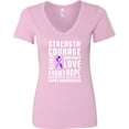 thumbnail image 3 of Inktastic Lupus Awareness Strength Support Courage Women's V-Neck T-Shirt, 3 of 5