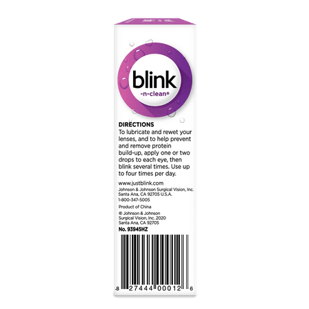 Blink-N-Clean Rewetting Eye Drops for Contact Lenses, Dry Lens Lubricant and Moisturizing, 0.5 fl oz