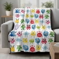 thumbnail image 2 of Colorful Monsters Blanket Soft Cozy Warm Throw Blanket for Couch, Plush Fuzzy Flannel Fleece Blankets for Sofa, Abstract Cartoon Cute Artistic Funny Bed Blankets Lightweight Gifts for Women, 30"x40", 2 of 9