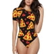 thumbnail image 1 of Fotbe Cartoon Pizza Body de Mujer con Cuello Redondo y Mangas Cortas, Sin Mangas Ajustado, Suave, Cómodo y Básico-Medium, 1 of 7