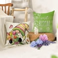thumbnail image 5 of Hello Spring Gnome Decorative Throw Pillow Covers 18 x 18 Set of 4, Just Bloom Tulip Flower Green Porch Patio Outdoor Pillowcase, Floral Pot Butterfly Seasonal Cushion Case Home Decor, 5 of 5