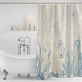 thumbnail image 2 of Blue Seahorse Coastal Shower Curtain Set - 48" x 72" Washable Bathtub Curtain with 12 Hooks, Summer Beach Nautical Ocean Coral Vintage Waterproof Fabric Shower Curtains for Bathroom/Bathtub Décor, 2 of 6