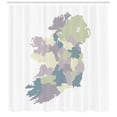 thumbnail image 3 of Ambesonne Ireland Map Shower Curtain, Pastel Tone Graphic, 69"Wx70"L, White and Multicolor, 3 of 3