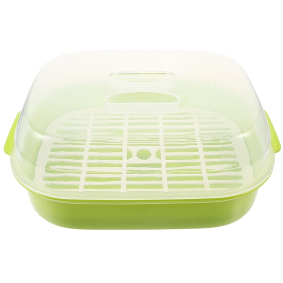 Microwave Steamer Box for Seafood, Vegetables, Steamed Buns - Plastic Food Steamer Basket with Lid and Vent for Microwave Oven