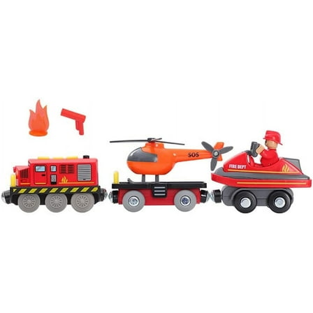 Battery Operated Train for Wooden Track (Magnetic Connection), Powerful Engine Bullet Train Action Locomotive Train Motorized Train for Wooden Track for Toddlers Kids 3-14