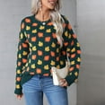 thumbnail image 6 of AGWOLF Women's Fall Leaf Print Sweater Comfy Mock Neck Oversized Sweaters Tops Oversized Chunky Jumper, 6 of 7