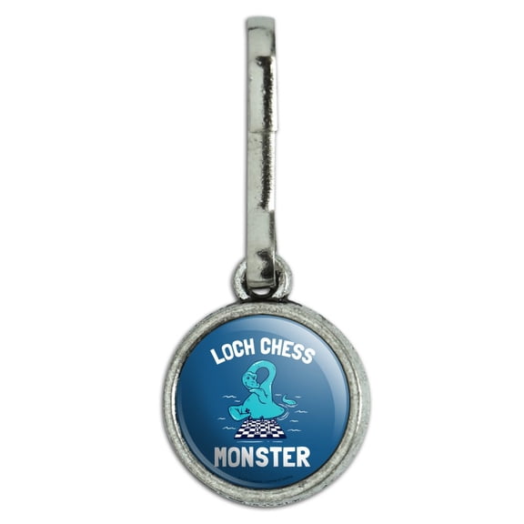 Loch Chess Monster Lochness Funny Humor Antiqued Charm Clothes Purse Suitcase Backpack Zipper Pull Aid