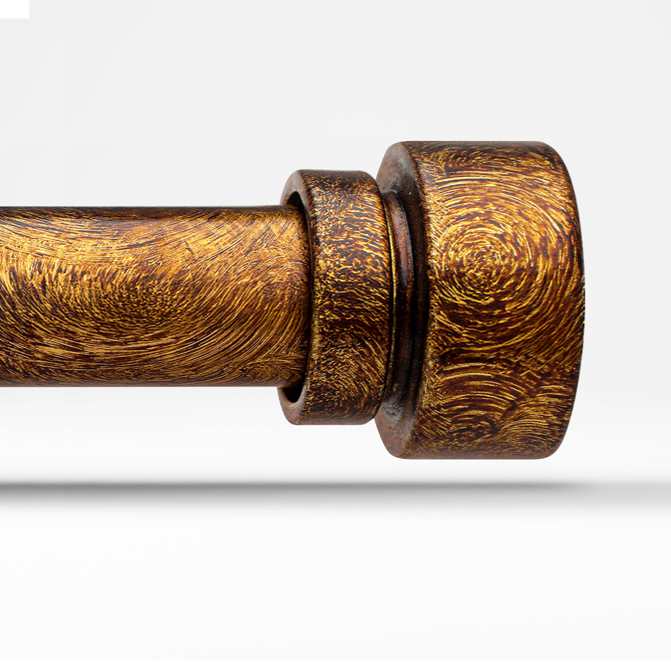 Yokila Vintage Gold Curtain Rod for Windows 16 to 60 Inches 1" Diameter Decorative Heavy Duty Window Curtain Rod Adjustable with Solid Finials for Living Room Outdoor Bedroom Kitchen Farmhouse