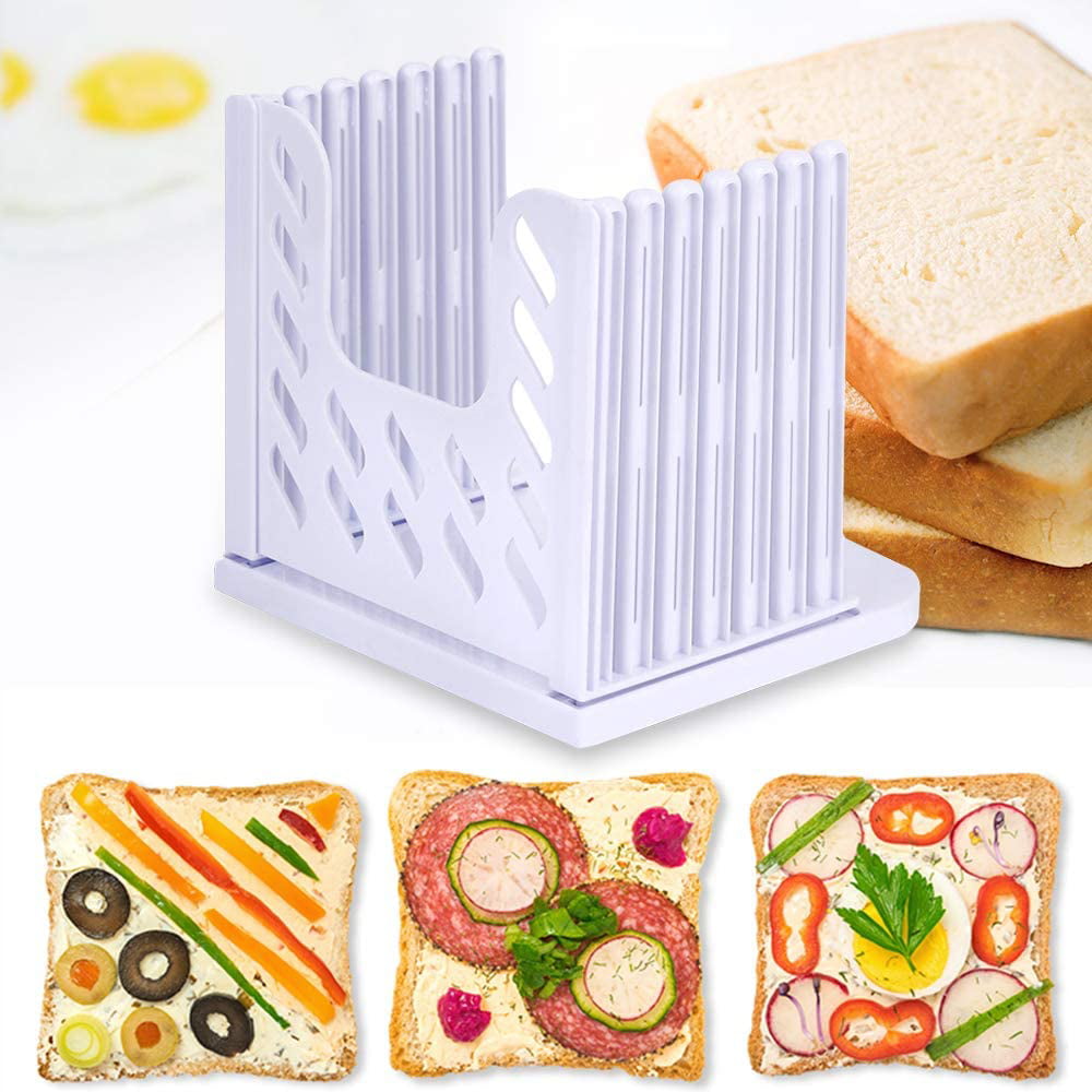 Wholesale ZXX Toast Bread Slicer Plastic Foldable Adjustable Loaf Cutter  Rack Cutting Guide Slicing Tool bread cutter slicer From m.