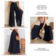thumbnail image 5 of Pantalones Anchos Con Cordón Elásticos Con Bolsillo Lateral Cómodos Pantalones Sueltos De Talle Alto Para Mujer Negro M, 5 of 6
