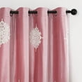 thumbnail image 3 of VOGOL Romantic Vintage Window Drapes, Velvet Room Darkening Window Curtain for Living Room Nursery, Pack of 2, Grommet Top, W52xL84 inch, Pink, 3 of 6