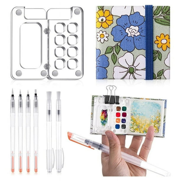 12 Unidades Mini Portátil Acuarela Conjunto para Pintores Artistas Estudiantes Pintura Suministros C