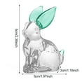 thumbnail image 5 of Oiur Glass Rabbit Figurine Clear Bunny Ornament with Stained Ears Collectible Bunny Centerpiece for Desk Spring Easter Decoration,Green, 5 of 7