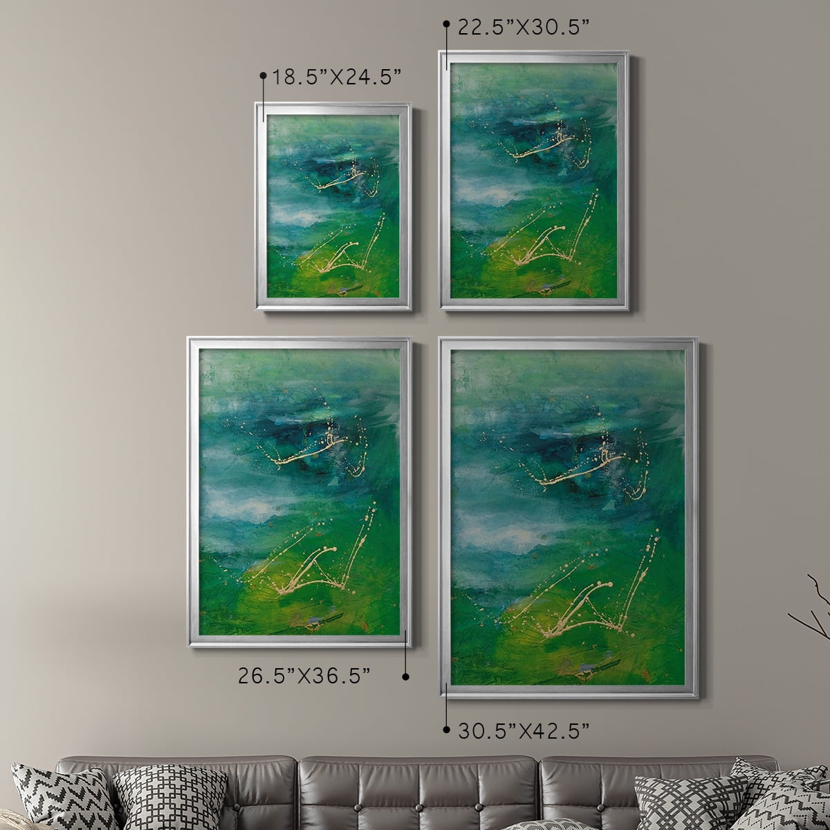 Peaceful Diptych I Premium Framed Print, in Gold, Black, or Silver - Ready to Hang