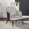 thumbnail image 5 of Furniture of America Alto Fabric and Faux Leather Accent Chair in Gray, 5 of 6