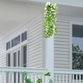 thumbnail image 5 of Artificial Fake Hanging Flowers Plants for Outdoor Spring Summer Decoration, 1PCS Faux Silk Violet Uv Resistant Look Real Trailing Vines for Outside Home Planter Porch Patio, 5 of 9