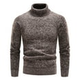 thumbnail image 2 of RYDCOT Men's Turtleneck Sweater Long Sleeve Cable Knit Sweater Casual Fall Winter Warm Twisted Pullover Sweaters Coffee, 2 of 7