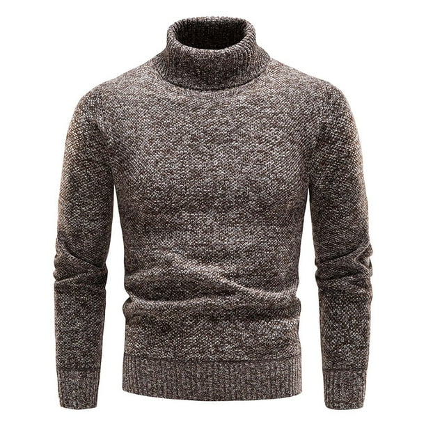 pstuiky camisas de manga larga para hombre, Suéter grueso de cuello alto para hombre con mangas largas y base cálida de punto. camisetas de hombre l
