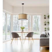Adesso Harvest Adjustable Portable Black with Natural & Black Drum Pendant
