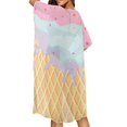 thumbnail image 4 of HELLHERO Ice Cream Cone Bathing Suit Cover Up Breathable Polyester Long Long Kimono Swimsuit Cover Up, 4 of 6