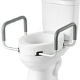 thumbnail image 1 of KFFKFF Raised Toilet Seat with Arms, 300 lbs Load Capacity, 3.5-Inch Lift Height, Widened Commode Elevated Toilet Seat Riser, 1 of 9