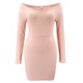 thumbnail image 3 of LilyLLL Women's Sexy V Neck Off Shoulder Bodycon Party Club Knit Mini Dress, 3 of 4