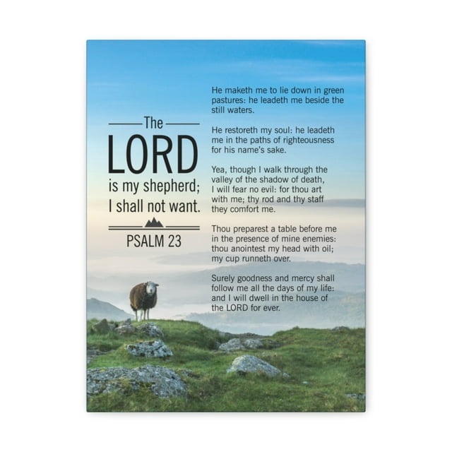 Scripture Walls Lord is My Shepherd Psalm 23 Blue Sky Wall Art Christian Home Decor Unframed