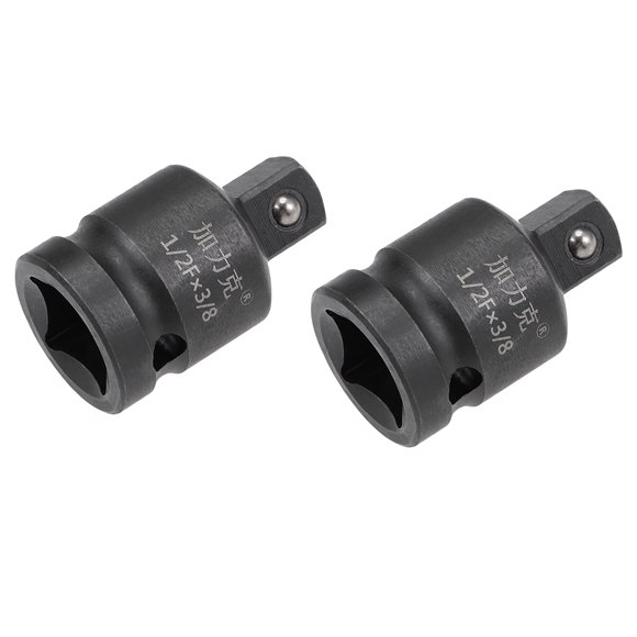 2 Pcs 1/2" Drive (F) x 3/8" (M) Reductor de enchufe de impacto para llaves de trinquete, hembra a macho, Cr-Mo