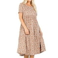 thumbnail image 2 of Pastel by Vivienne Women's Short Sleeve Tiered Babydoll Dress Floral Mocha Small, 2 of 3