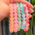 thumbnail image 2 of Visland Beads Bracelet Contrast Color Elastic Rope Handmade Polishing Faux Beaded Bracelet Jewelry Accessories, 2 of 8