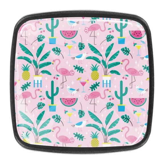 4 Pcs Square Cabinet Handle Cupboard Knob Drawer Pulls Handle Pineapple Drawer Knobs with Screws Furniture Decoration