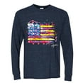 thumbnail image 2 of Wild Bobby, Colorful Neon Flag, Streetwear, Men Long Sleeve Shirt, Vintage Heather Navy, 3XL, 2 of 3