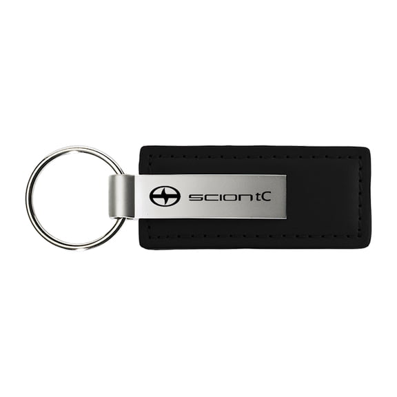 Toyota Scion tC Rectangular Leather Key chain (Black)