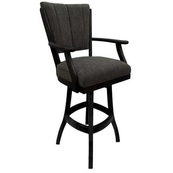 Classic Solid Wood Swivel Counter 26" Bar Stool with Arms