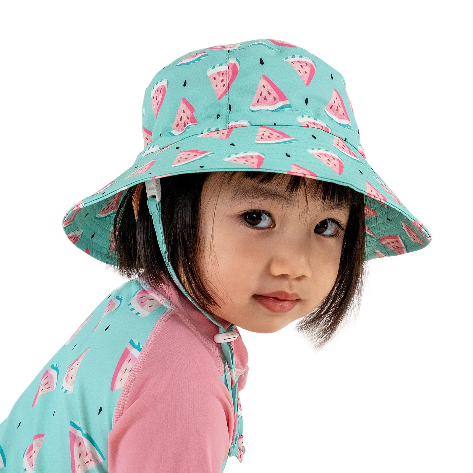 JAN & JUL Summer Swim Sun-Hat Baby Girl, Adjustable (S: 0-6 Months, Pink  Strawberry) 