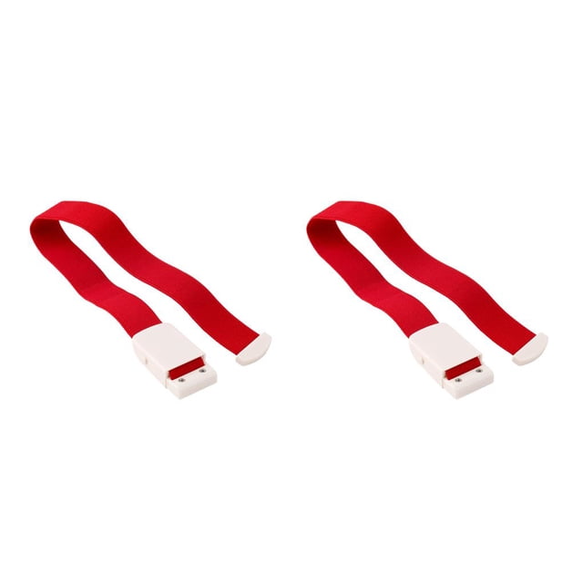 Sonducket Hebilla de torniquete Correa de liberación rápida de emergencia Elástico Flexible Ajustable Portátil Plegable Reutilizable Hogar Rojo Rojo 2piezas Sonducket CBP014594