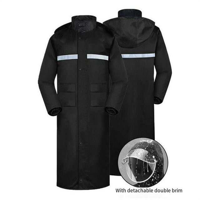 SHIXIAOO Imperméable Unisexe Robuste Coupe-Vent pour Activités de Plein Air Camping Randonnée Travail Manteau Long avec Bandes Réfléchissantes Port Toutes Saisons Pluie pour Femmes Grande Taille Manteaux Légers Veste de Pluie